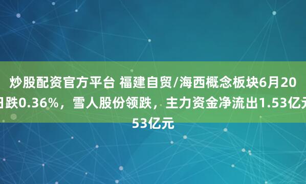 炒股配资官方平台 福建自贸/海西概念板块6月20日跌0.36%，雪人股份领跌，主力资金净流出1.53亿元
