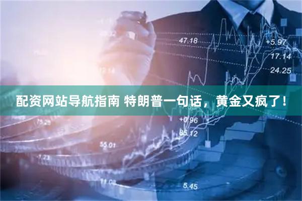 配资网站导航指南 特朗普一句话，黄金又疯了！