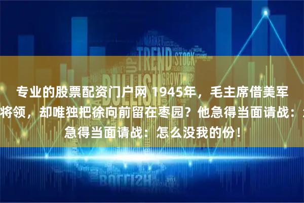 专业的股票配资门户网 1945年，毛主席借美军飞机运送20位将领，却唯独把徐向前留在枣园？他急得当面请战：怎么没我的份！